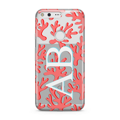 Custom Coral Initials Google Pixel Case
