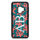 Custom Coral Initials Green Pebble Leather Samsung S9 Case
