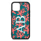 Custom Coral Initials Green Pebble Leather iPhone 11 Pro Case