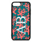 Custom Coral Initials Green Pebble Leather iPhone 8 Plus Case