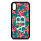 Custom Coral Initials Green Pebble Leather iPhone Xr Case