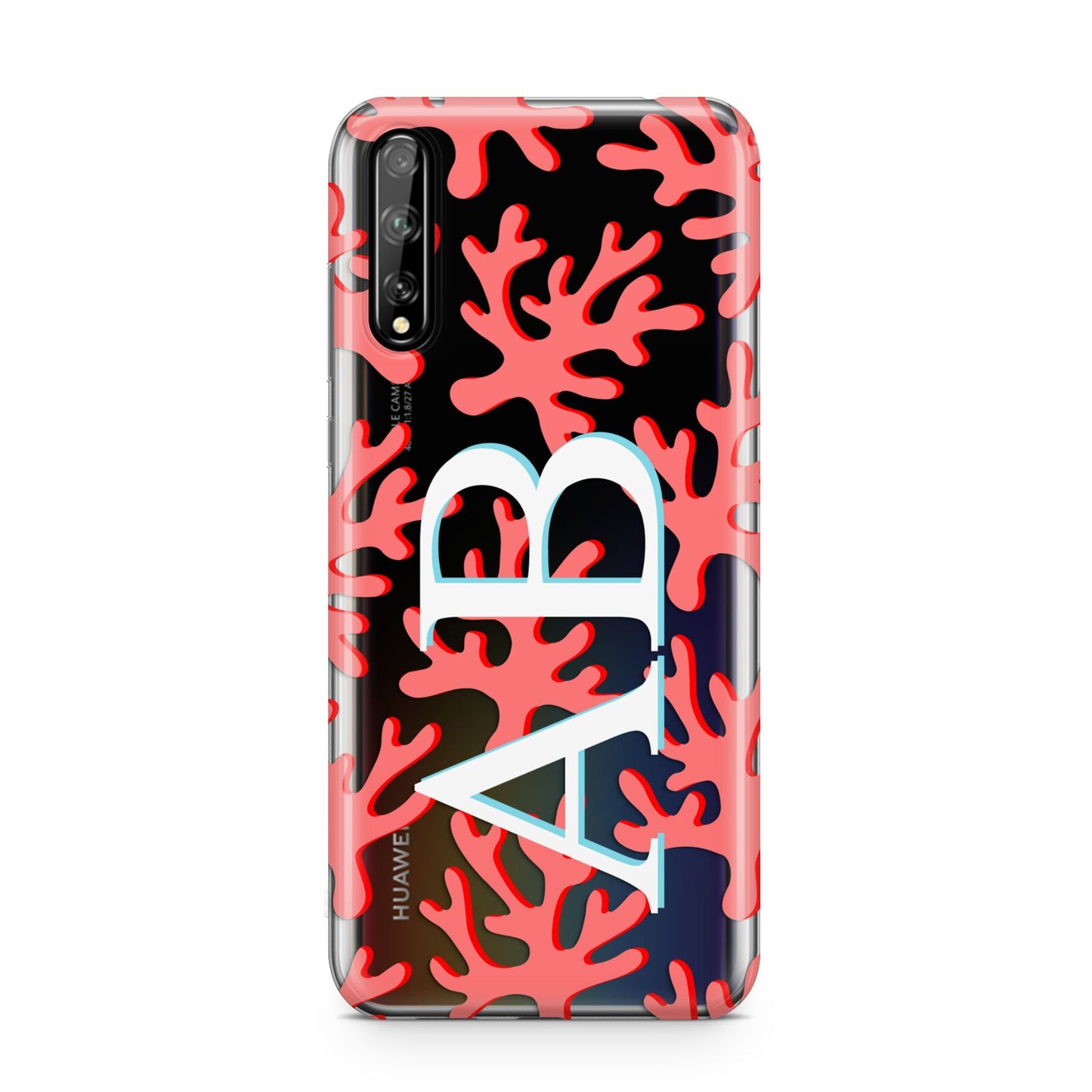 Custom Coral Initials Huawei Enjoy 10s Phone Case