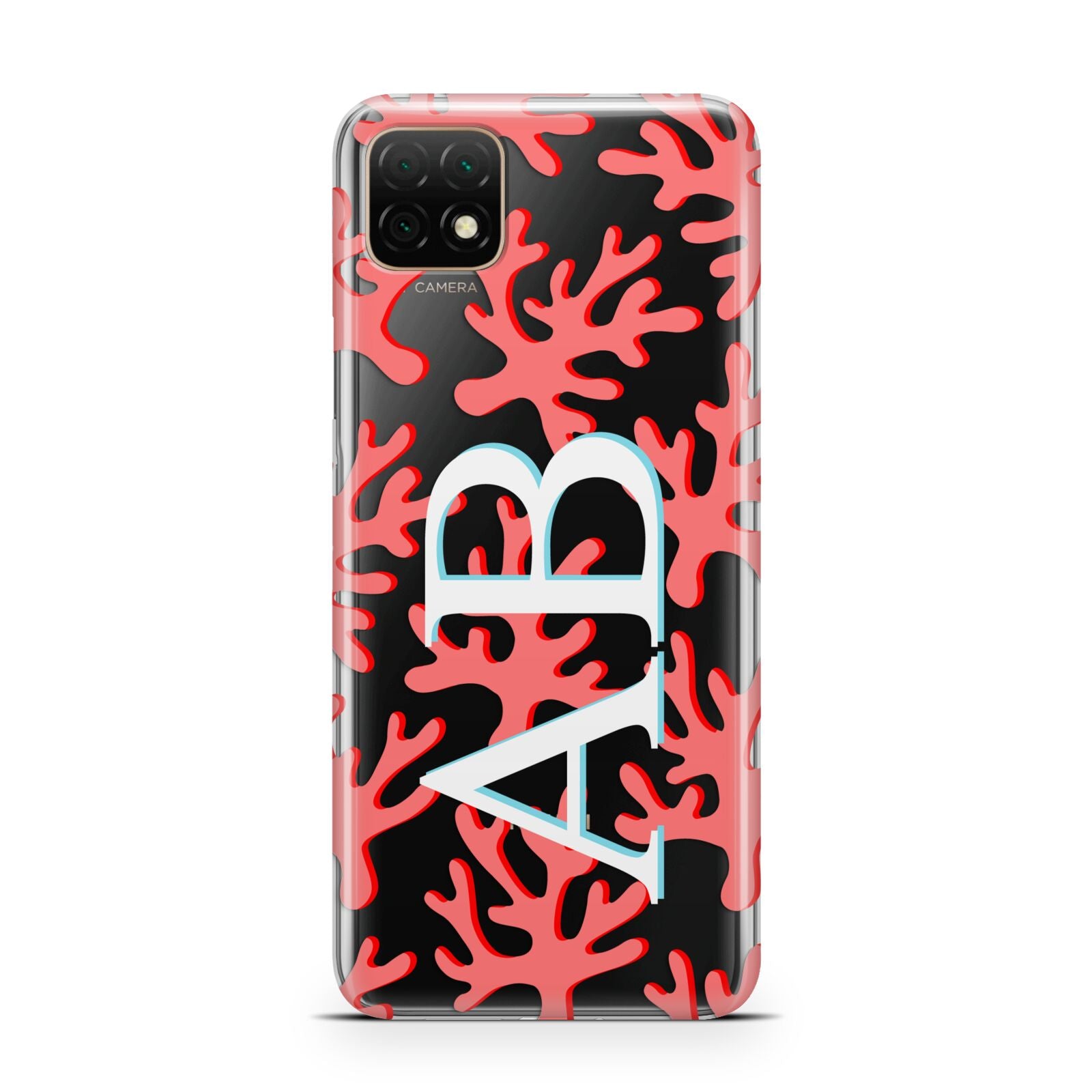 Custom Coral Initials Huawei Enjoy 20 Phone Case