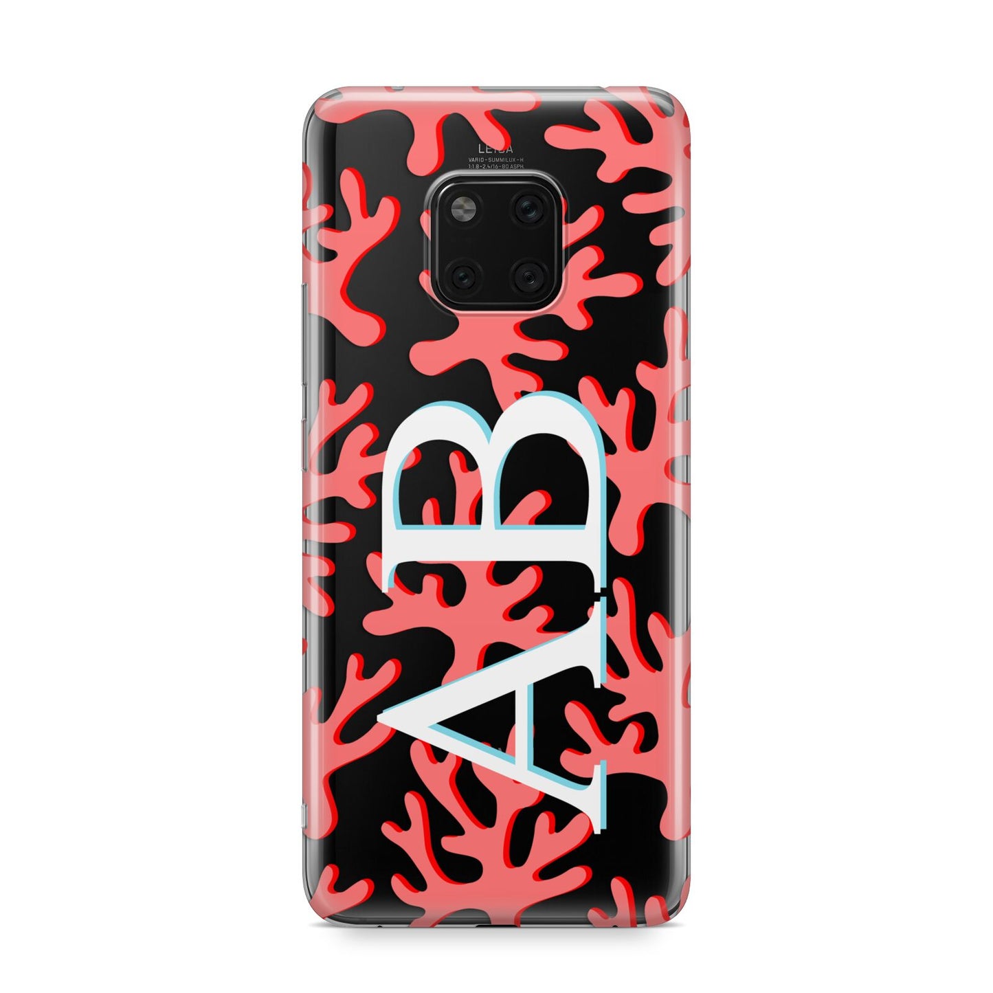 Custom Coral Initials Huawei Mate 20 Pro Phone Case