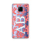 Custom Coral Initials Huawei Mate 20X Phone Case