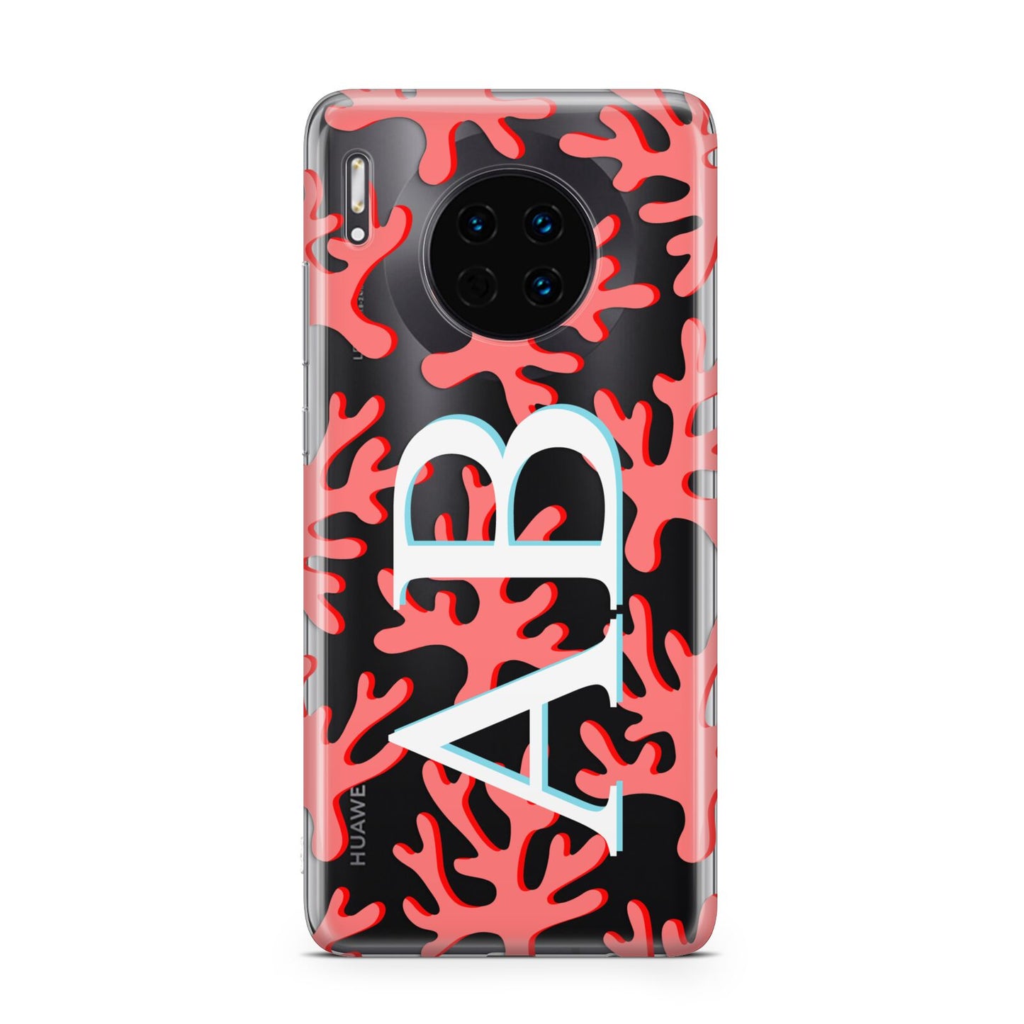 Custom Coral Initials Huawei Mate 30
