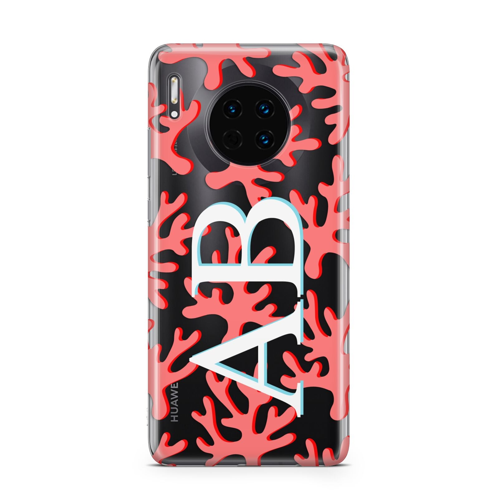Custom Coral Initials Huawei Mate 30