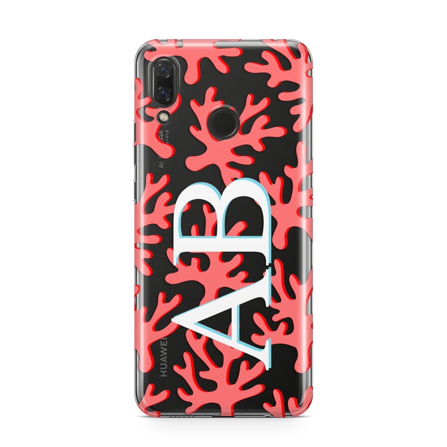Custom Coral Initials Huawei Nova 3 Phone Case