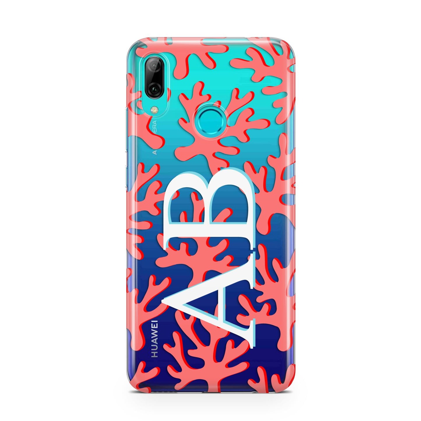 Custom Coral Initials Huawei P Smart 2019 Case