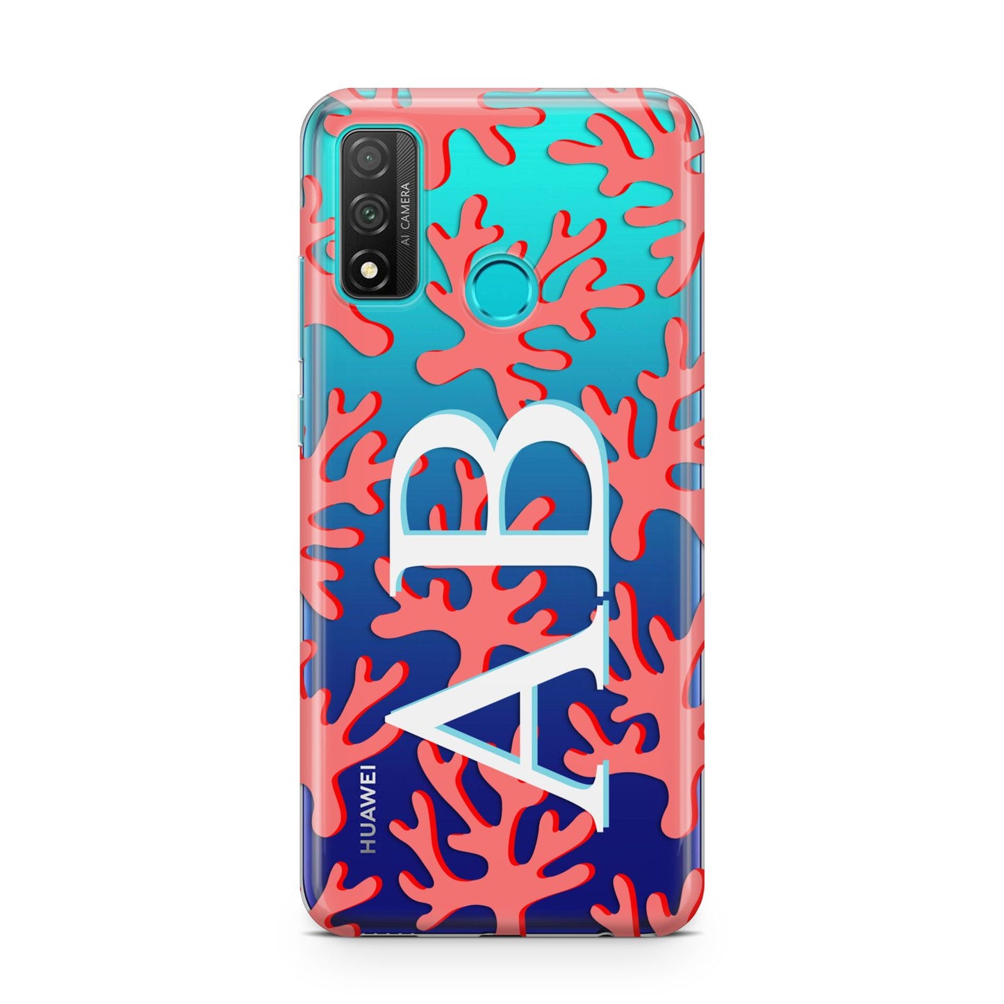 Custom Coral Initials Huawei P Smart 2020