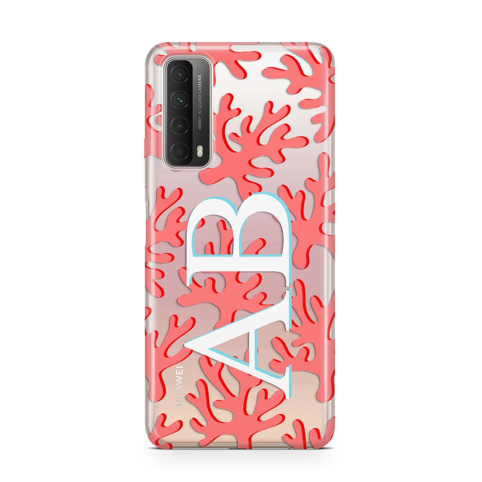 Custom Coral Initials Huawei P Smart 2021