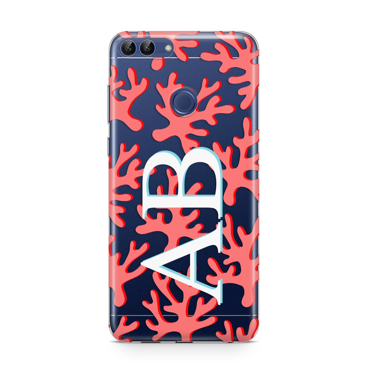 Custom Coral Initials Huawei P Smart Case