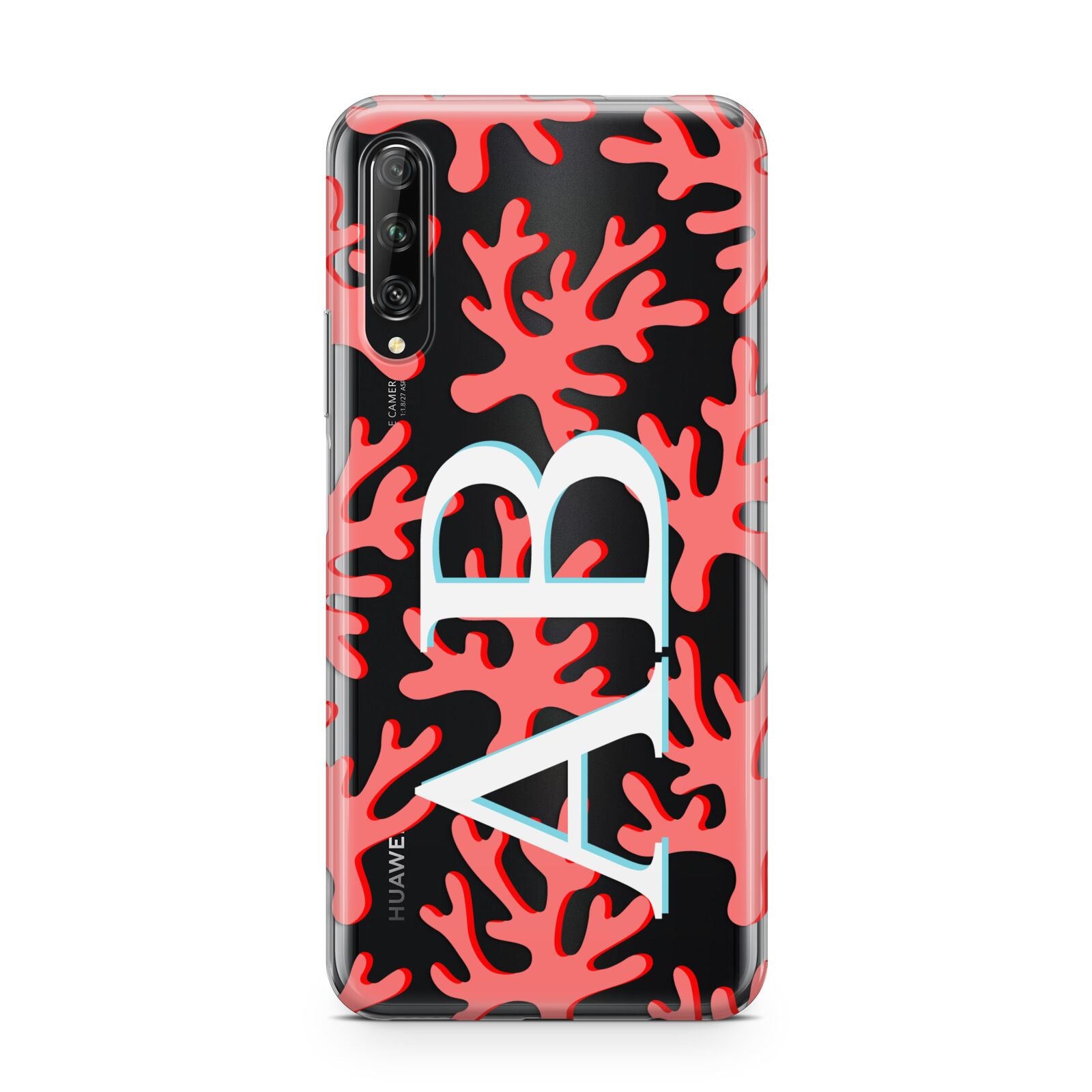 Custom Coral Initials Huawei P Smart Pro 2019