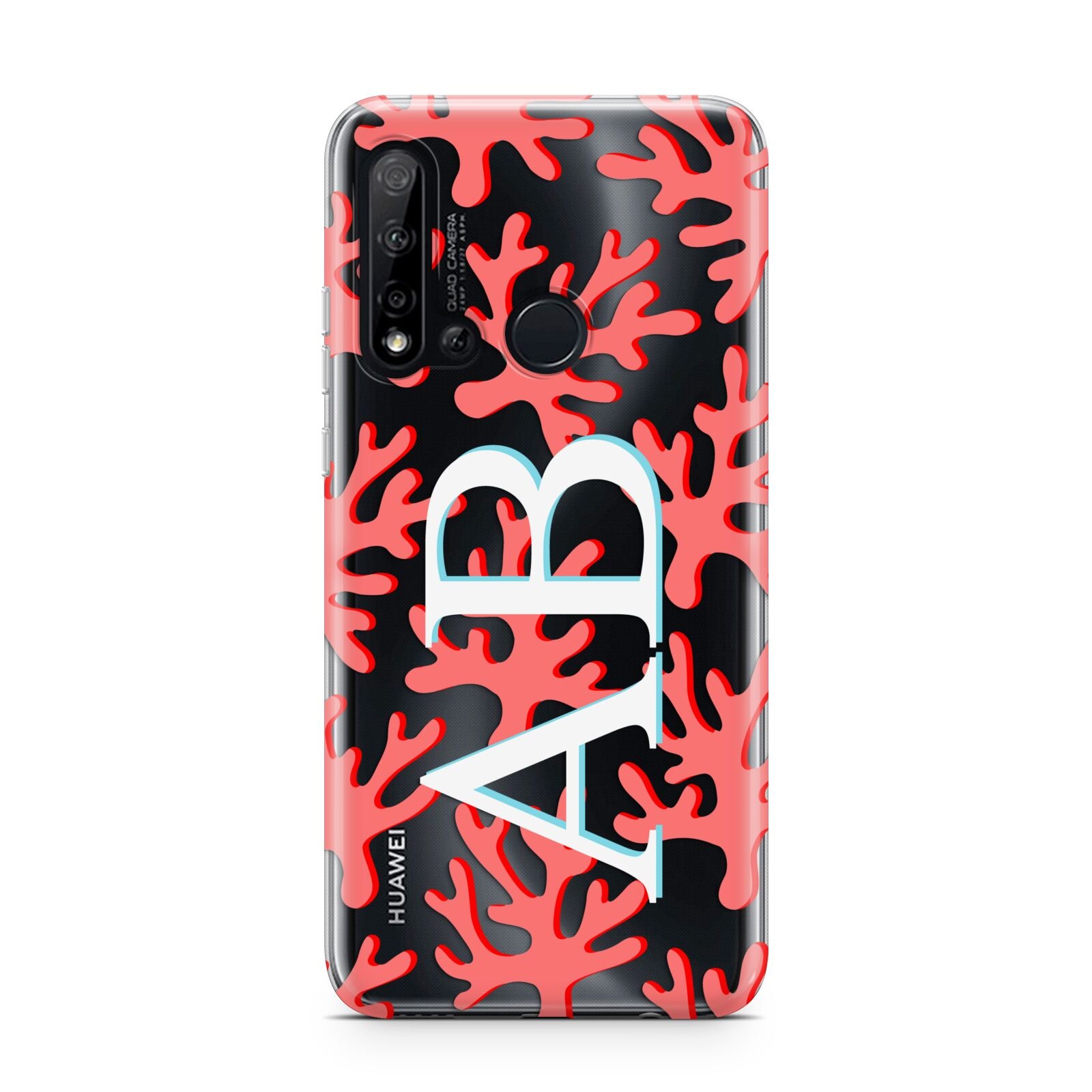 Custom Coral Initials Huawei P20 Lite 5G Phone Case