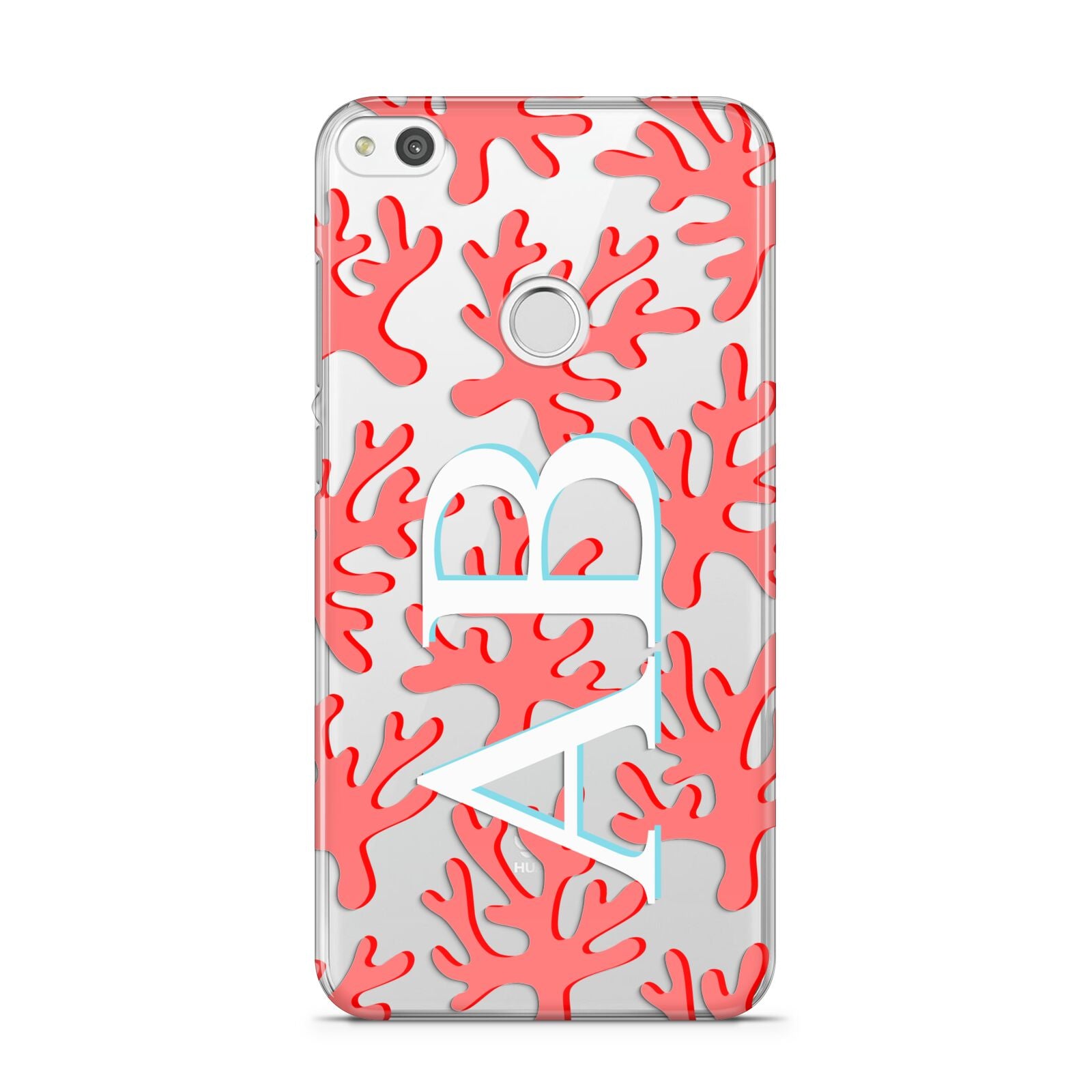 Custom Coral Initials Huawei P8 Lite Case