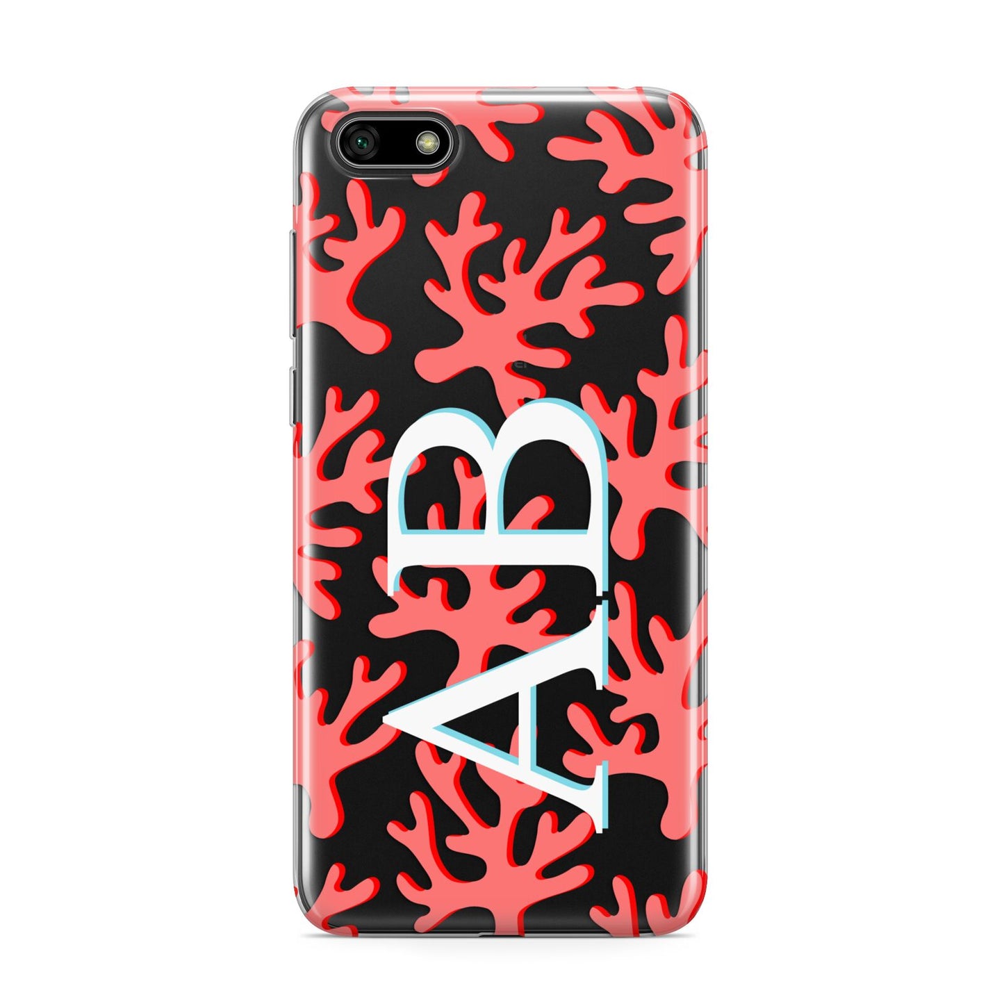 Custom Coral Initials Huawei Y5 Prime 2018 Phone Case