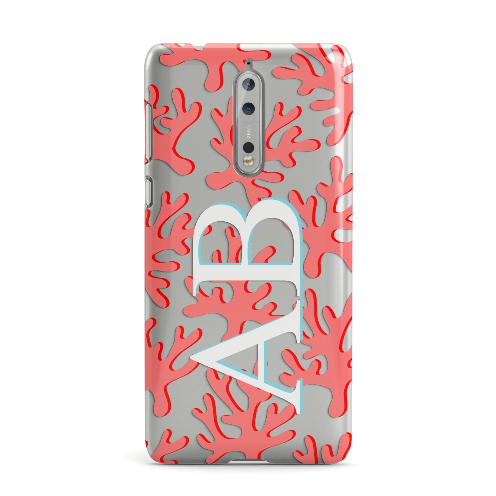 Custom Coral Initials Nokia Case