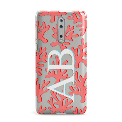 Custom Coral Initials Nokia Case