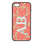 Custom Coral Initials Nude Pebble Leather iPhone 5 Case