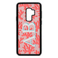 Custom Coral Initials Pink Pebble Leather Samsung S9 Plus Case