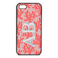 Custom Coral Initials Pink Pebble Leather iPhone 5 Case