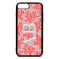 Custom Coral Initials Pink Pebble Leather iPhone 8 Plus Case
