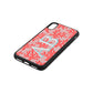 Custom Coral Initials Pink Pebble Leather iPhone Xs Case Side Angle