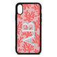 Custom Coral Initials Pink Pebble Leather iPhone Xs Case