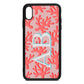 Custom Coral Initials Pink Pebble Leather iPhone Xs Max Case
