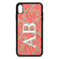 Custom Coral Initials Rose Gold Pebble Leather iPhone Xs Max Case