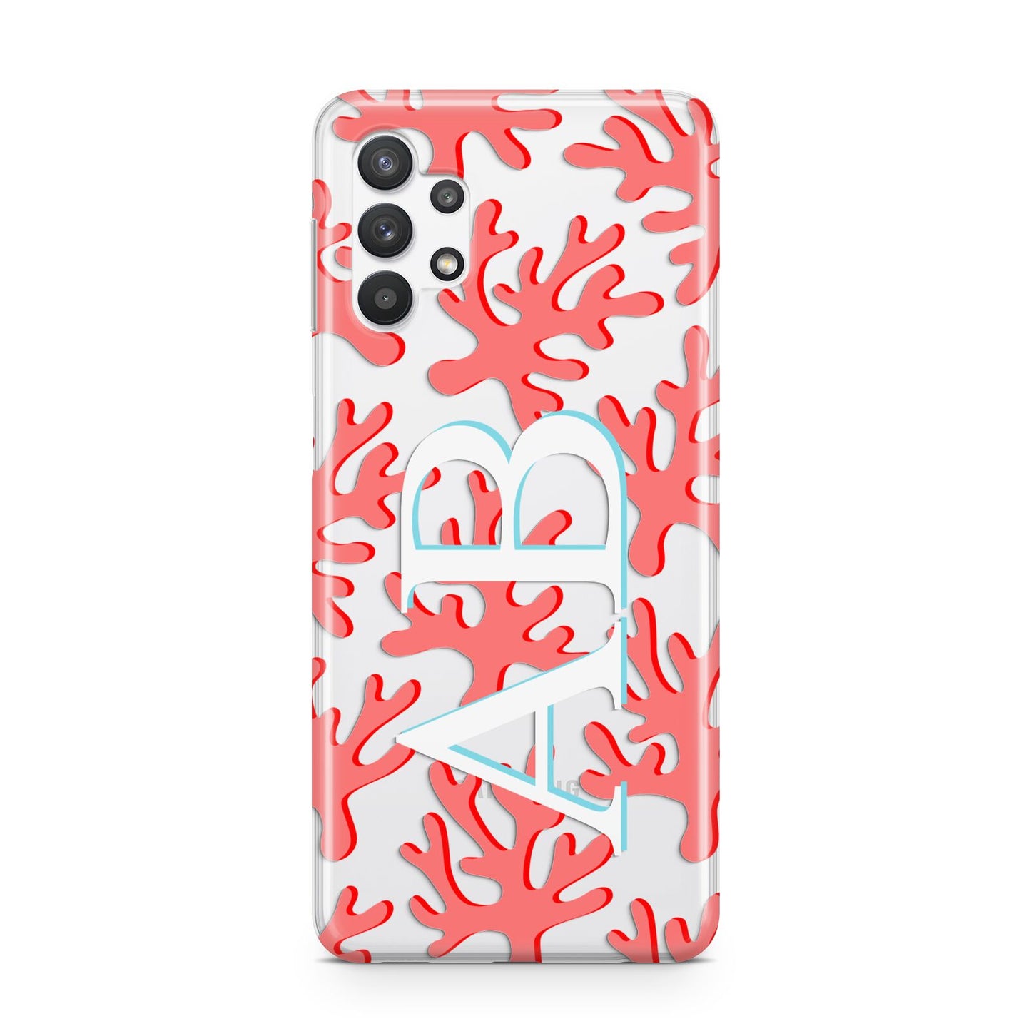 Custom Coral Initials Samsung A32 5G Case