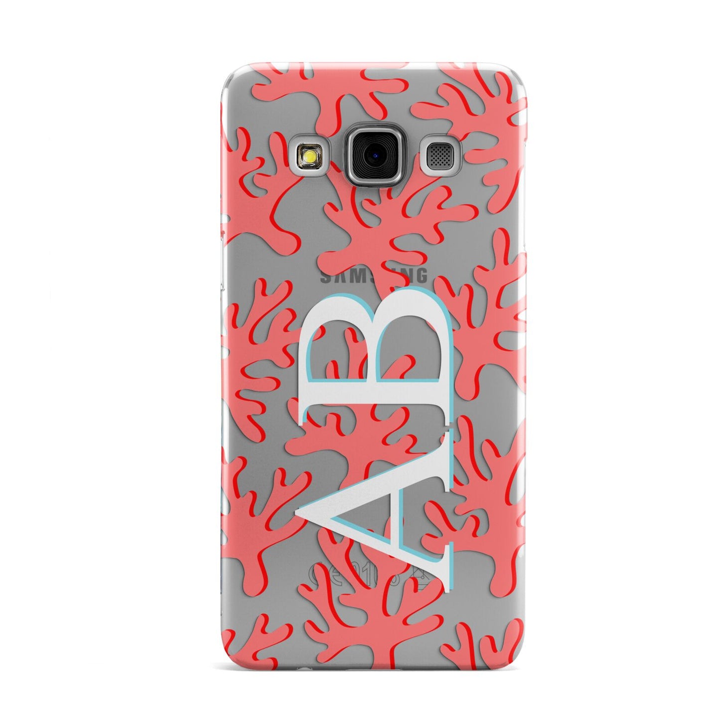 Custom Coral Initials Samsung Galaxy A3 Case