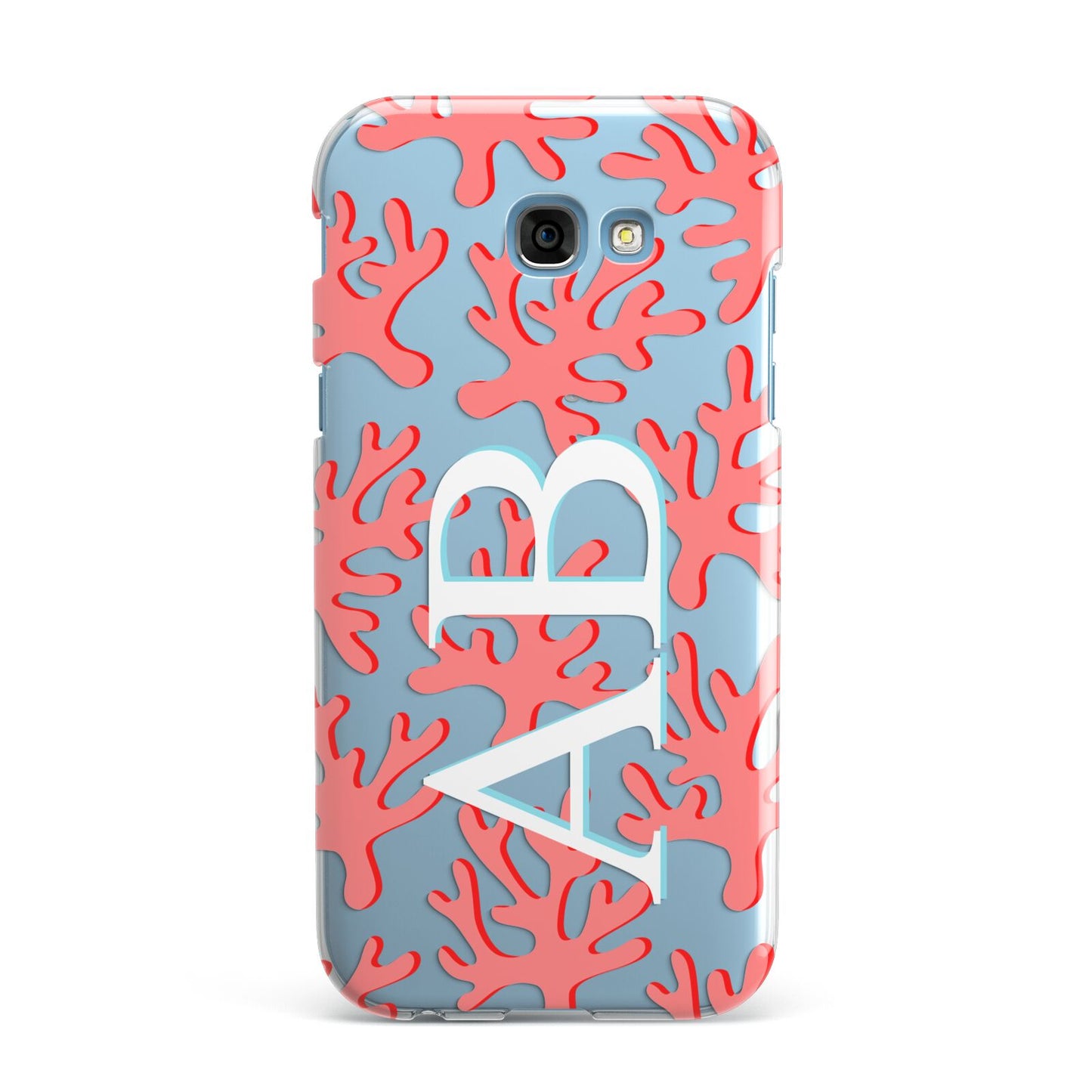 Custom Coral Initials Samsung Galaxy A7 2017 Case