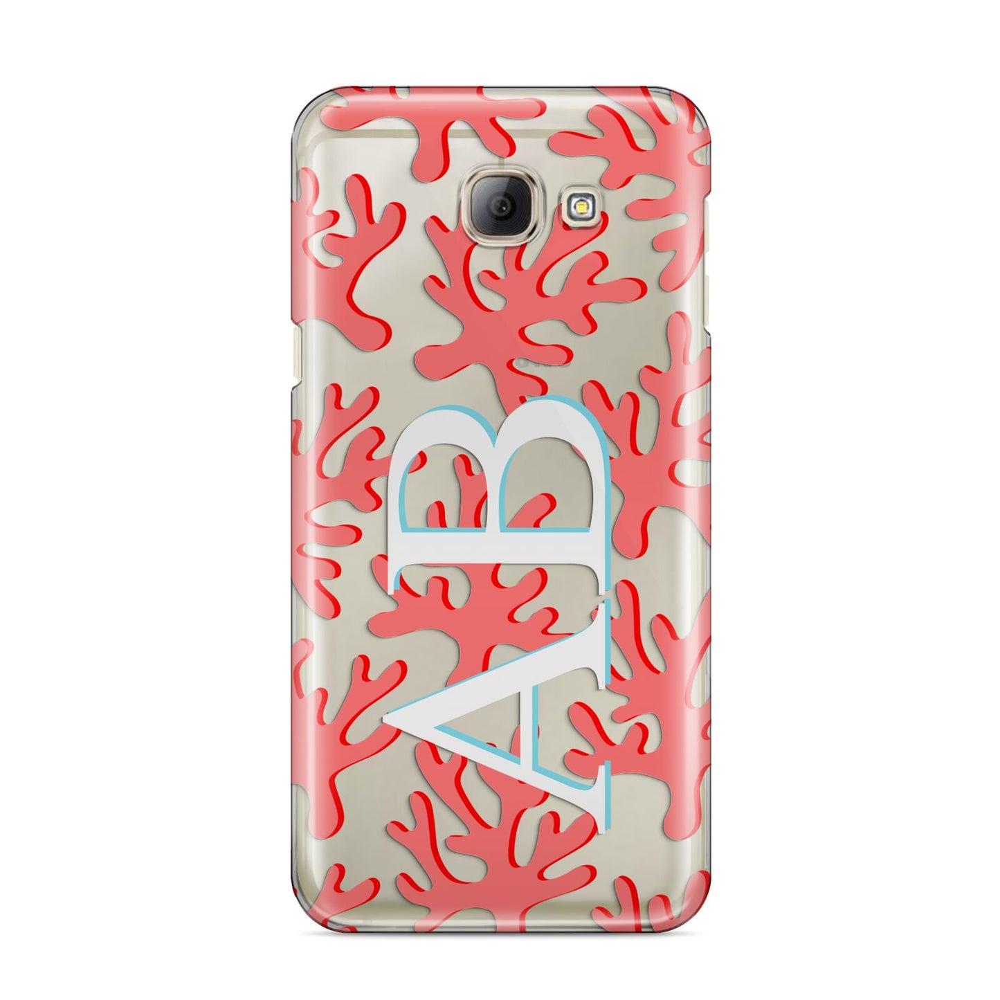 Custom Coral Initials Samsung Galaxy A8 2016 Case