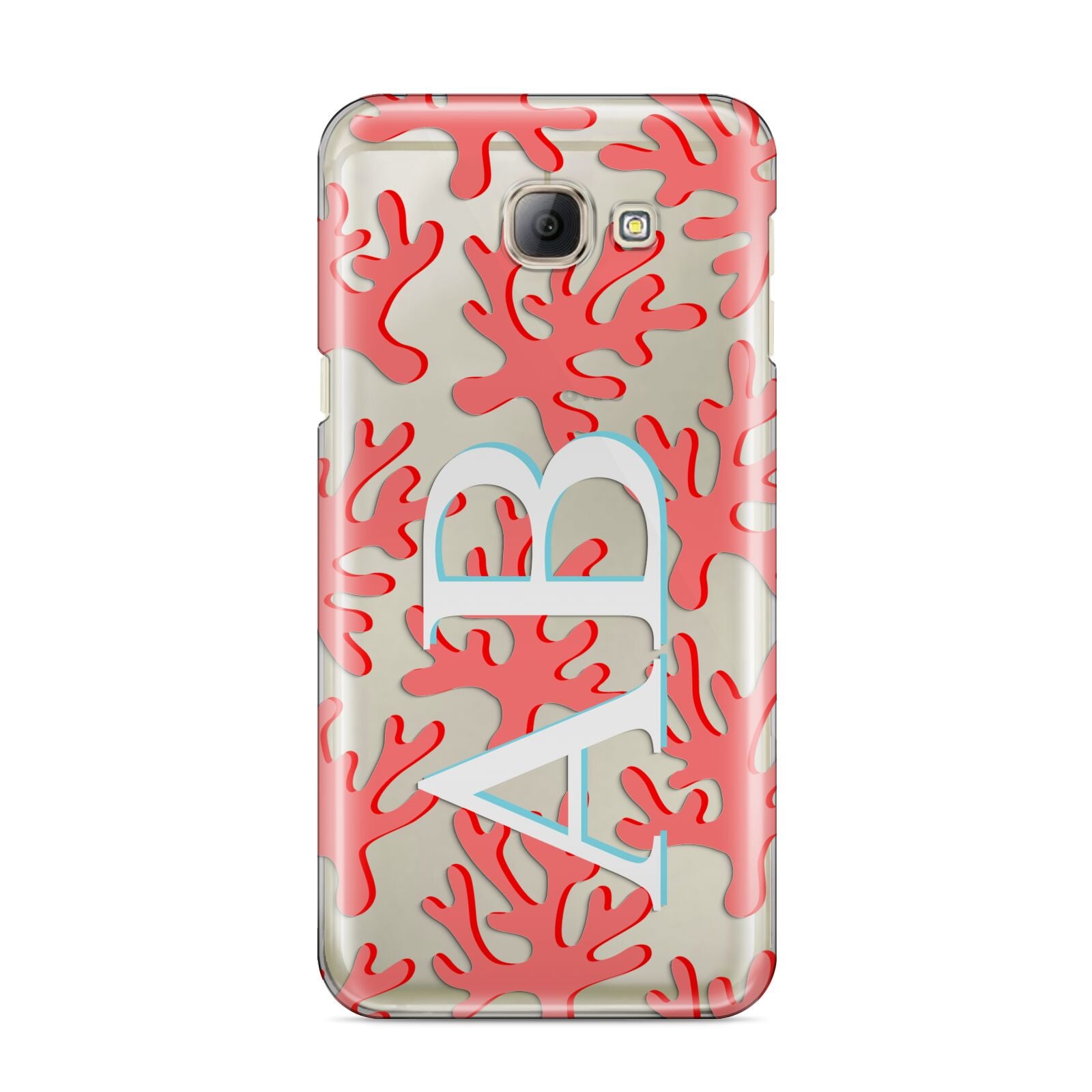 Custom Coral Initials Samsung Galaxy A8 2016 Case