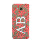 Custom Coral Initials Samsung Galaxy A8 Case