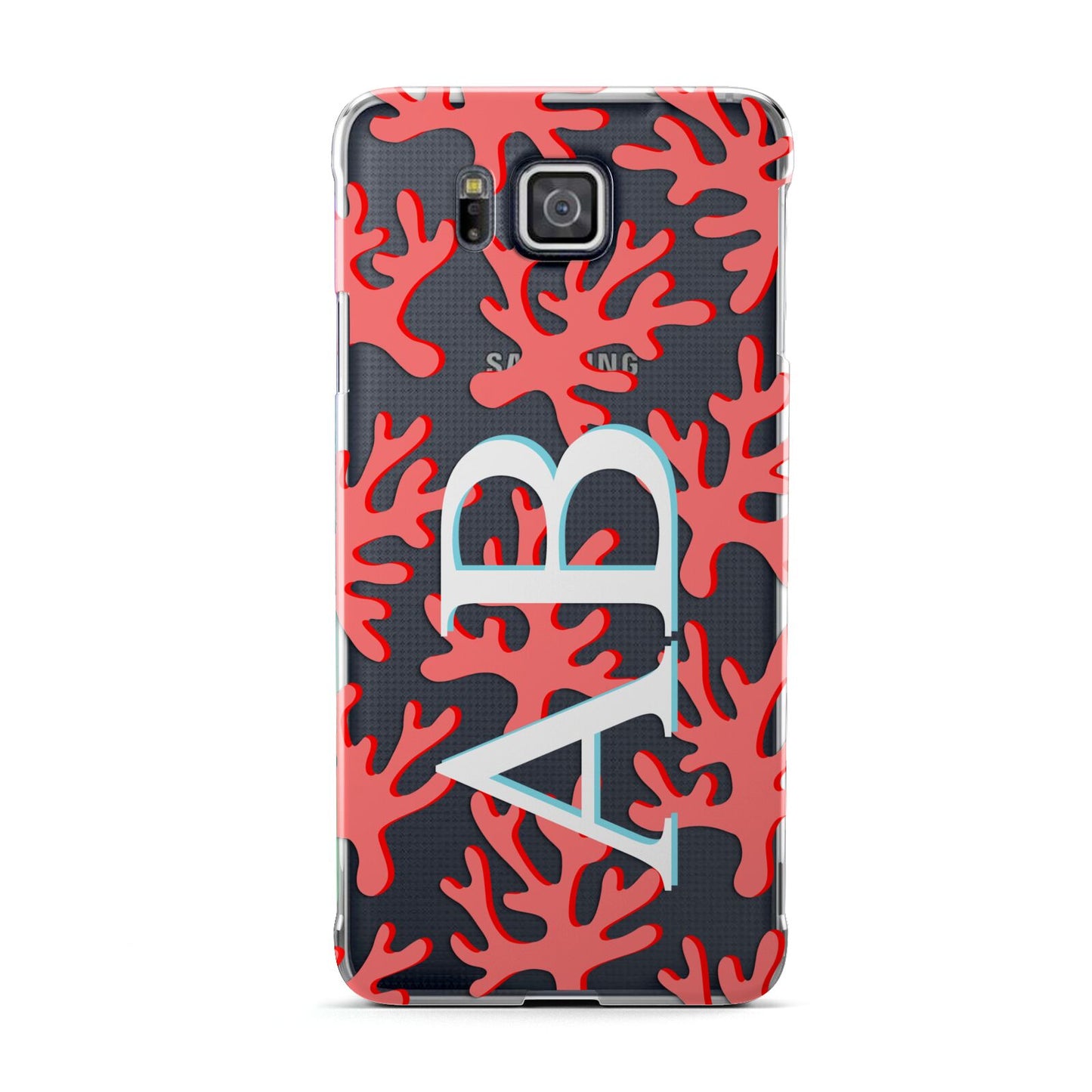Custom Coral Initials Samsung Galaxy Alpha Case