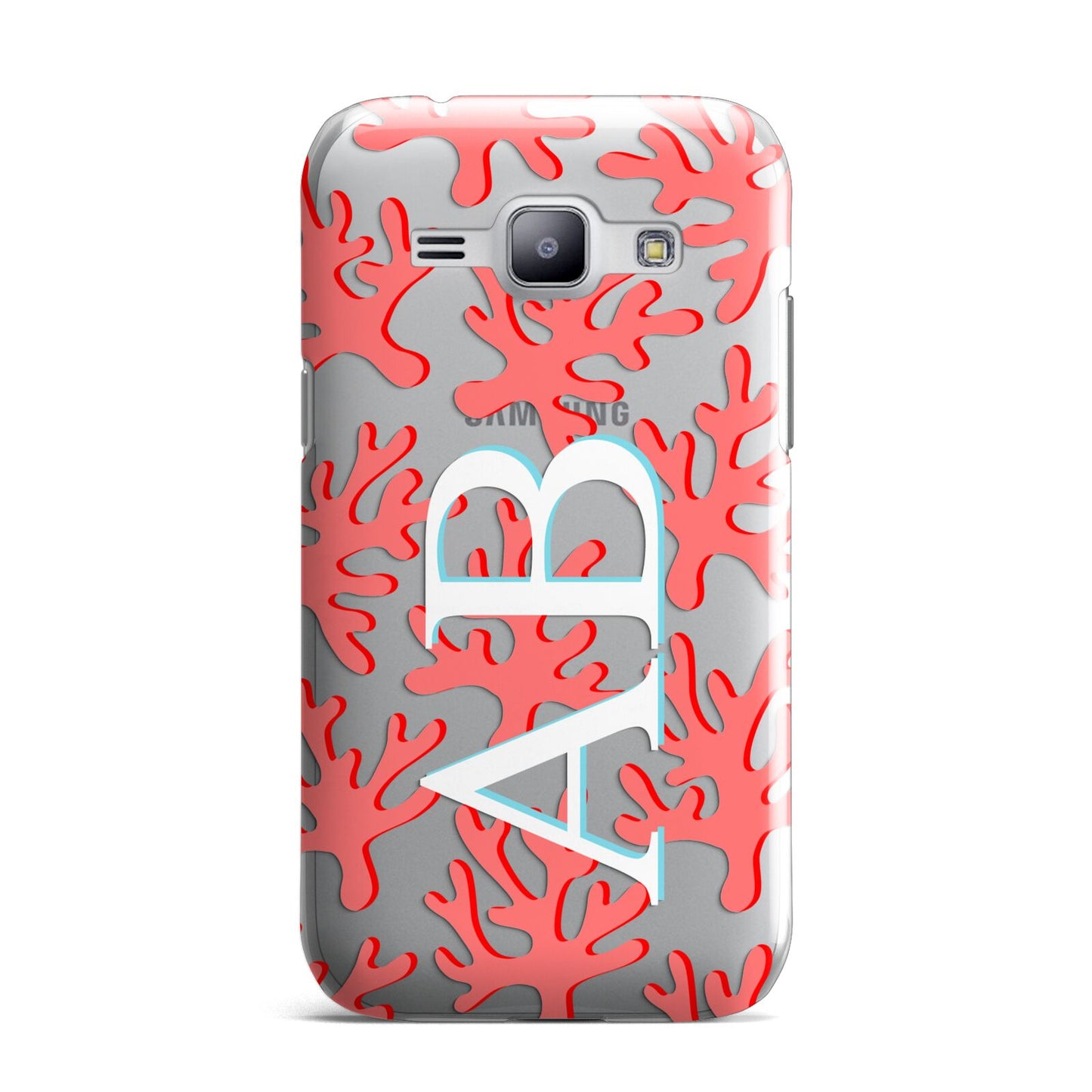 Custom Coral Initials Samsung Galaxy J1 2015 Case