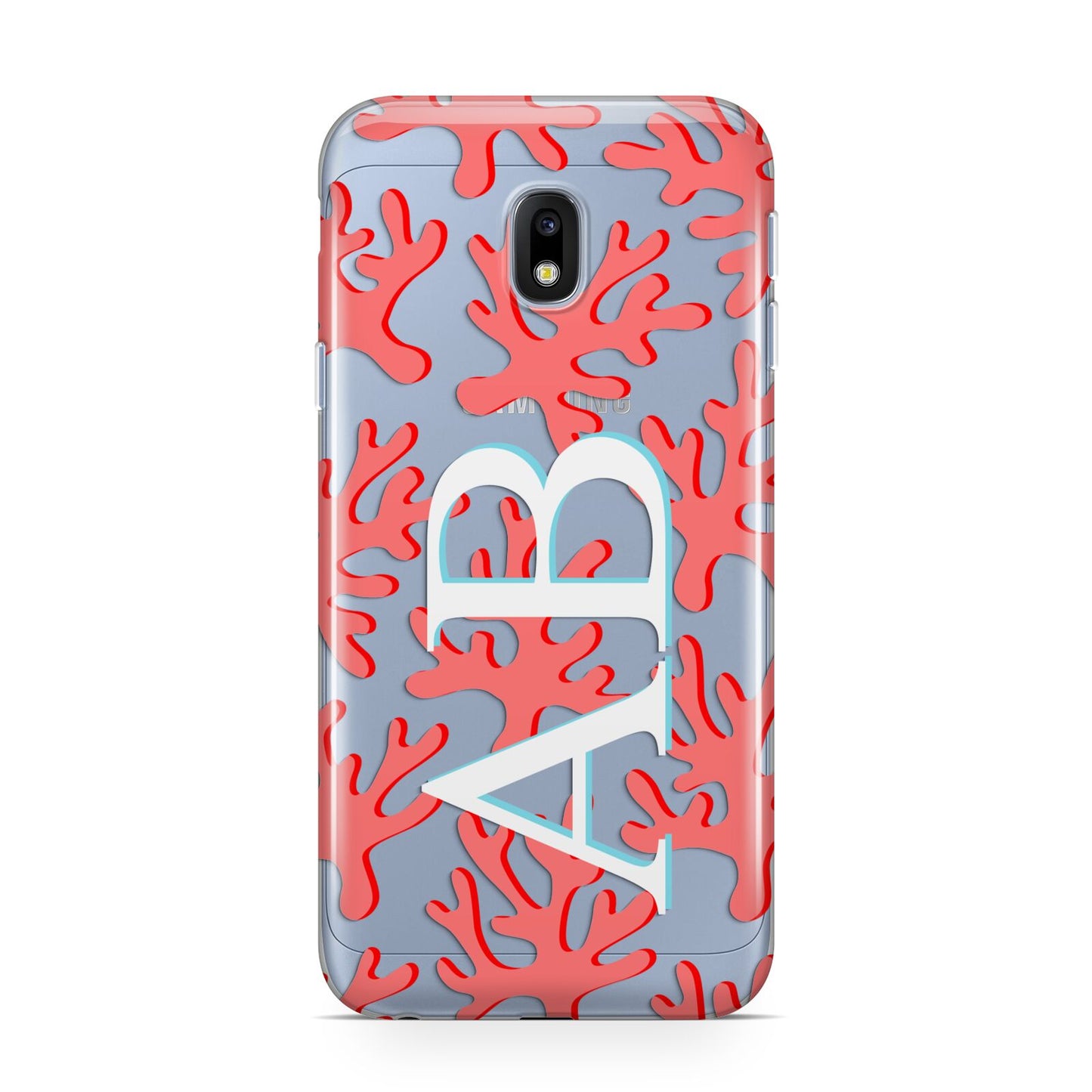 Custom Coral Initials Samsung Galaxy J3 2017 Case