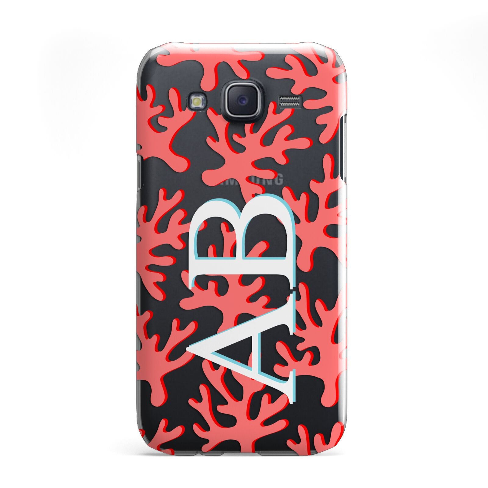 Custom Coral Initials Samsung Galaxy J5 Case