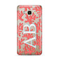 Custom Coral Initials Samsung Galaxy J7 2016 Case on gold phone
