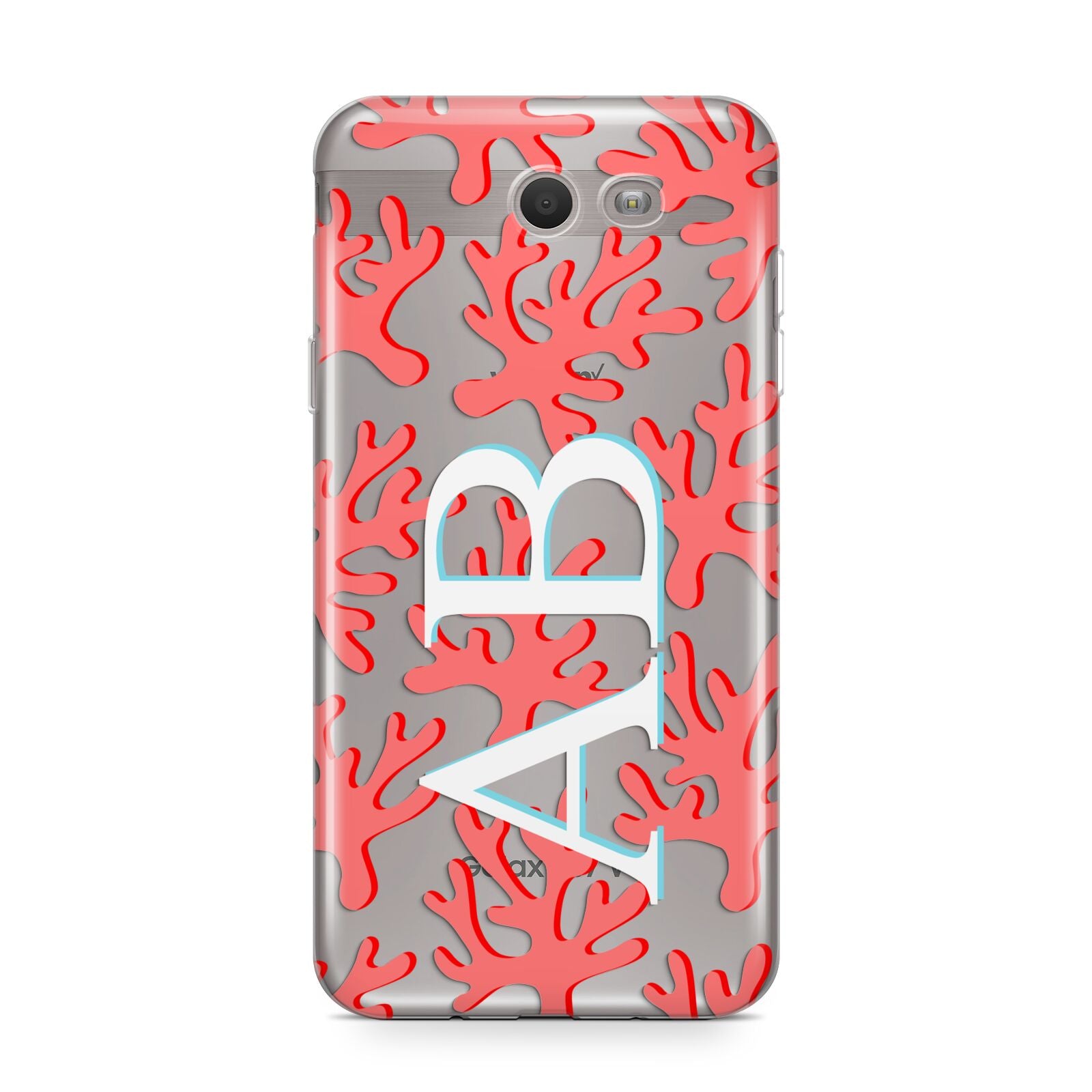 Custom Coral Initials Samsung Galaxy J7 2017 Case