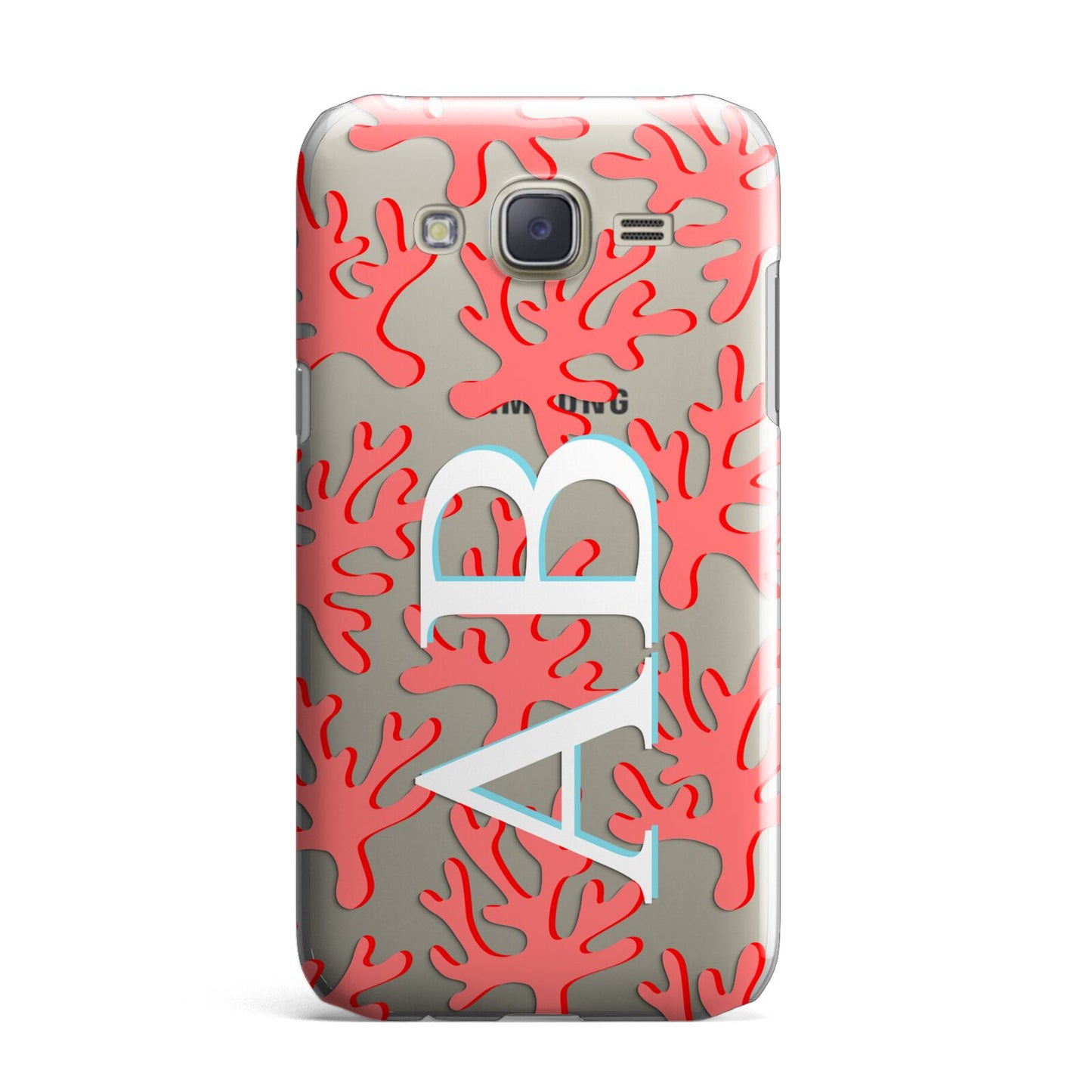 Custom Coral Initials Samsung Galaxy J7 Case