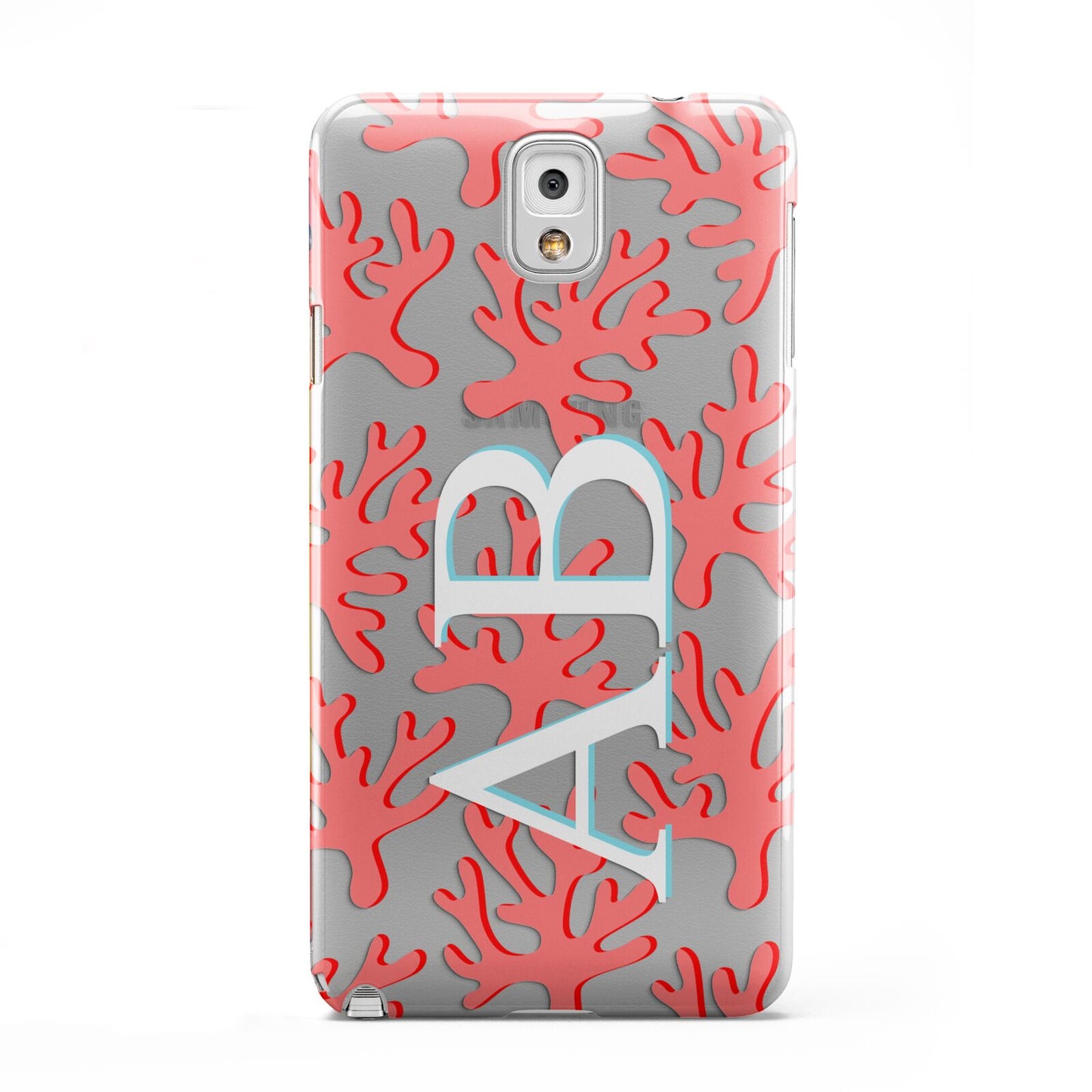 Custom Coral Initials Samsung Galaxy Note 3 Case