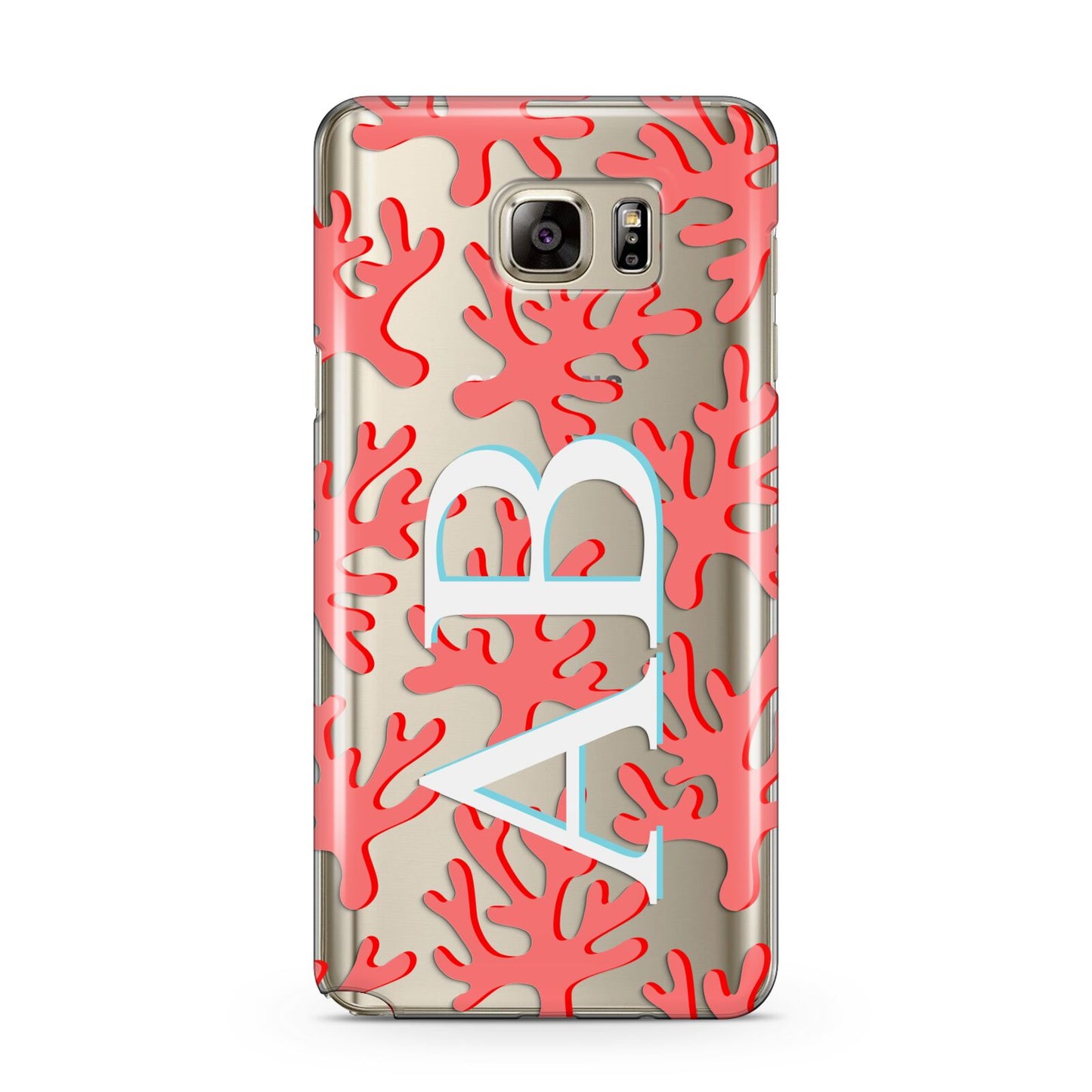 Custom Coral Initials Samsung Galaxy Note 5 Case
