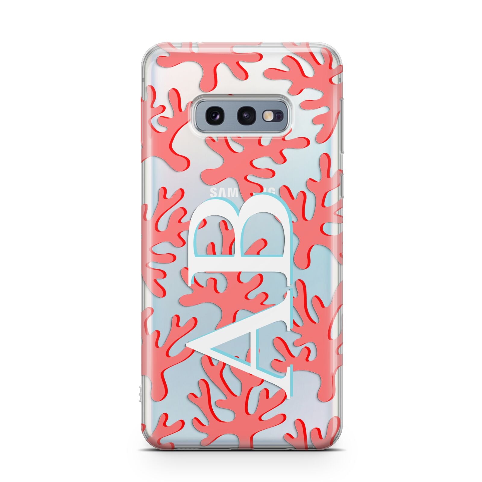 Custom Coral Initials Samsung Galaxy S10E Case
