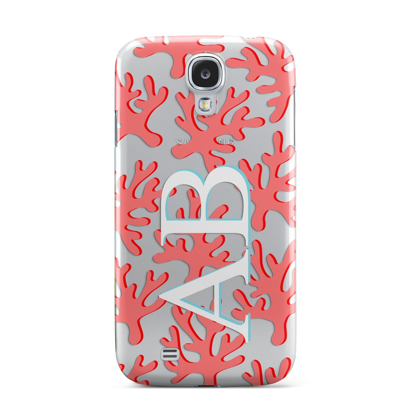 Custom Coral Initials Samsung Galaxy S4 Case
