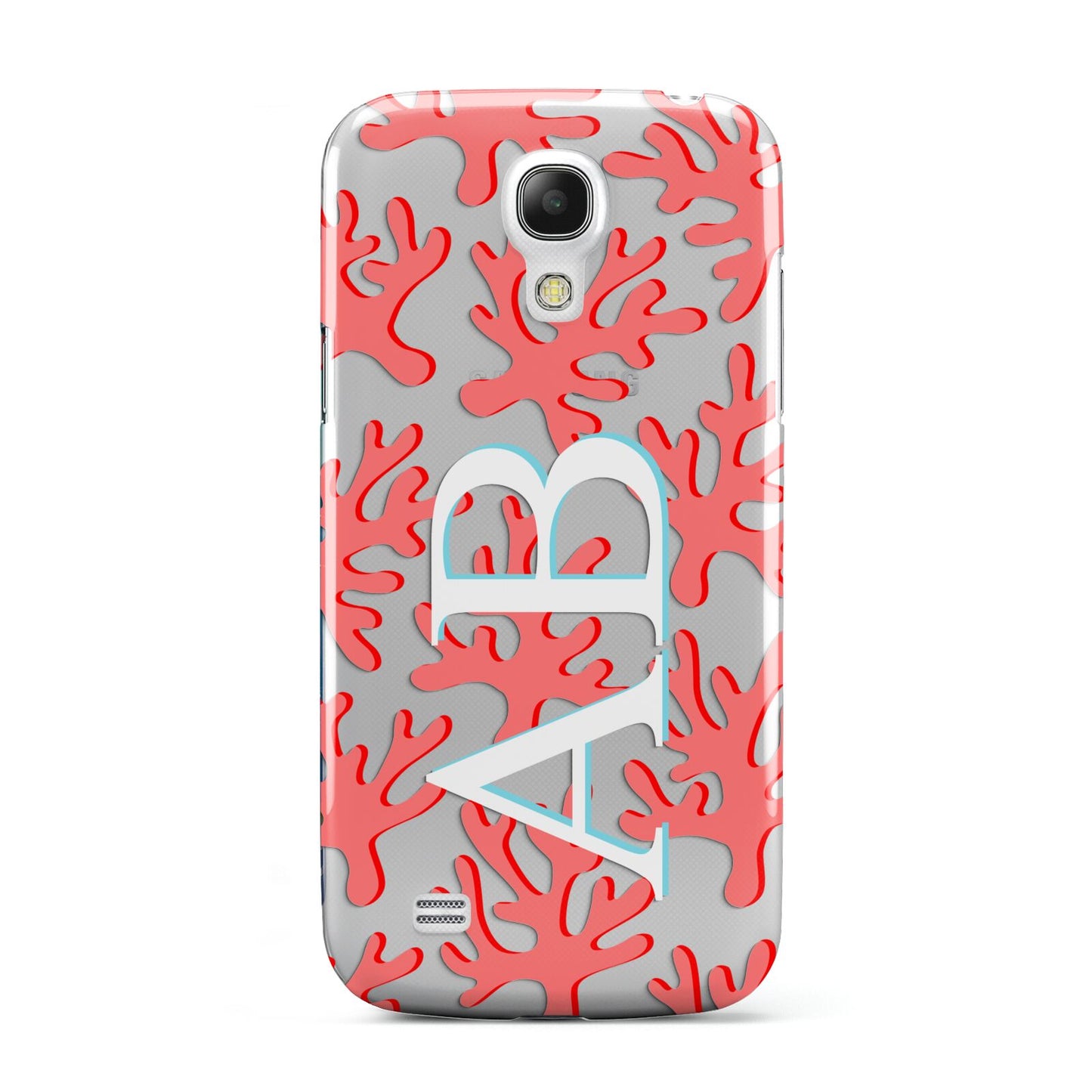 Custom Coral Initials Samsung Galaxy S4 Mini Case