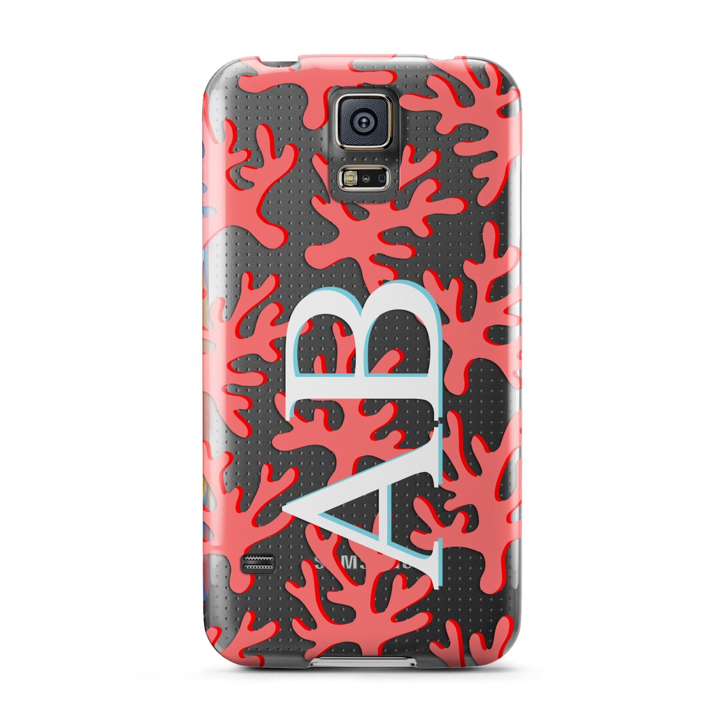 Custom Coral Initials Samsung Galaxy S5 Case
