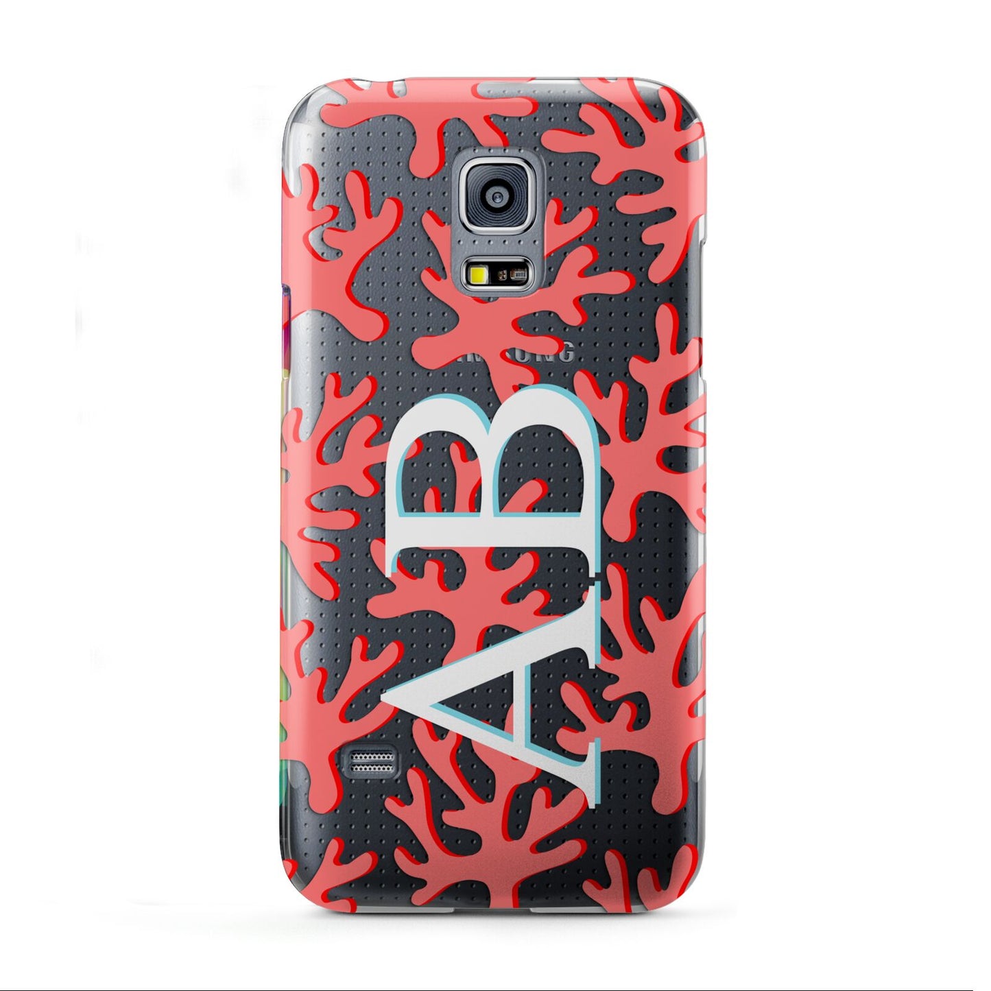 Custom Coral Initials Samsung Galaxy S5 Mini Case